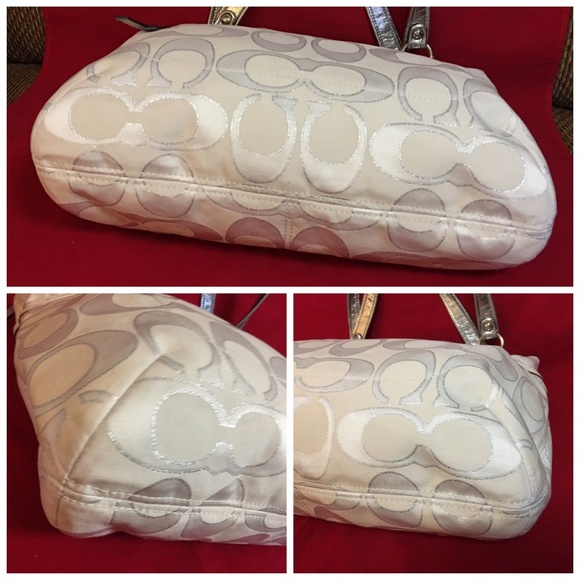 SOLD! COACH  Outline Signature Metallic GLAM Tote - Picture 2 of 8